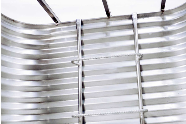 Steel window well ladder installed in a galvanized egress well